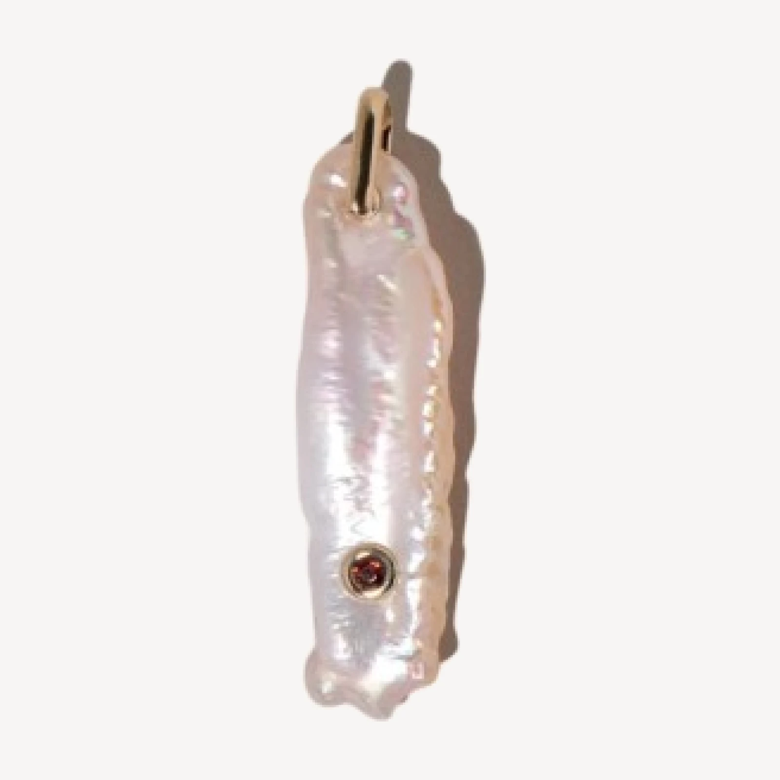 July Birthstone Pearl Pendant With Ruby