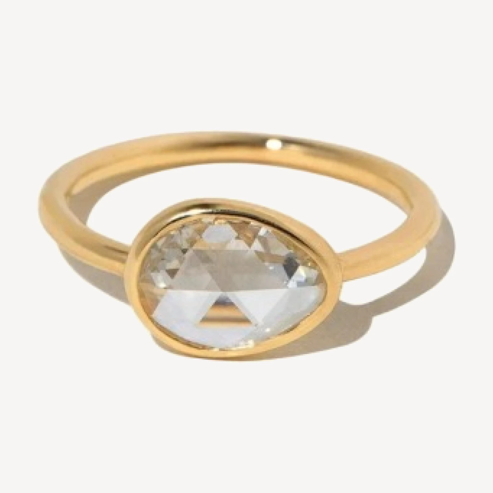 Gusher Ring - Petite Pear Rose Cut Diamond