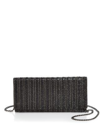 Aqua Megan Crystal Beaded Clutch - Exclusive