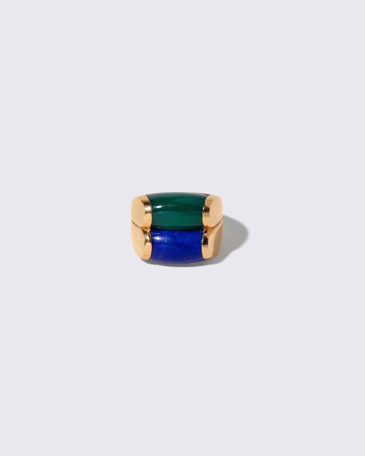 Vintage Bvlgari Doppio Tronchetto Lapis & Chalcedony Ring