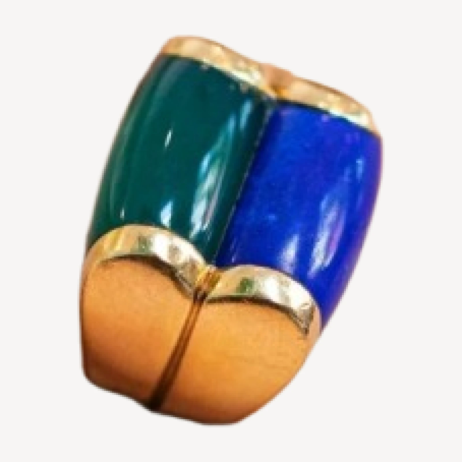 Vintage Bvlgari Doppio Tronchetto Lapis & Chalcedony Ring