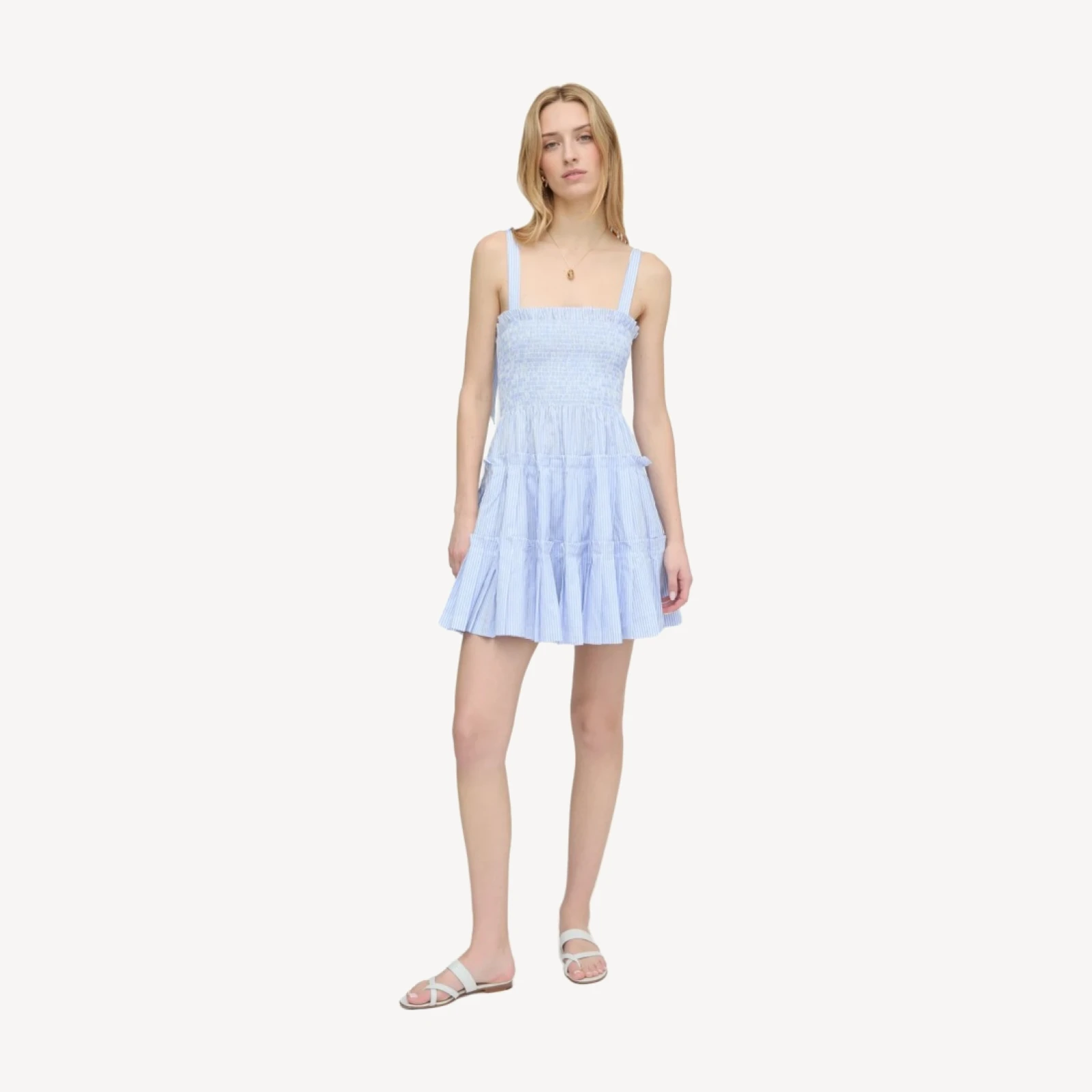 The Ribbon Charlotte Nap Dress - Blue/White Stripe