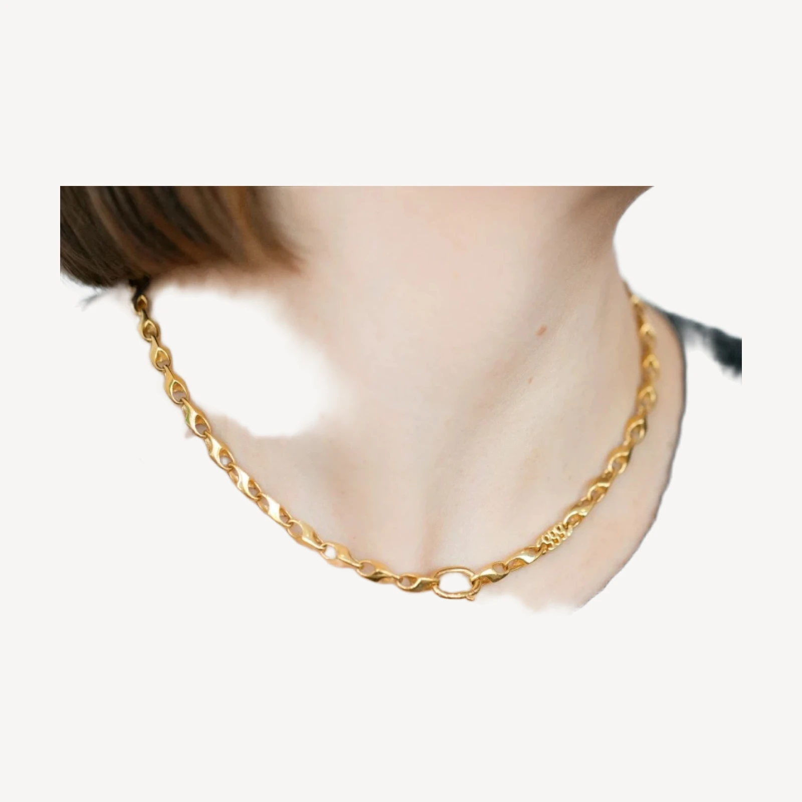 Vintage Triple Nine Lozenge Chain Necklace With Mociun Hinge Clasp