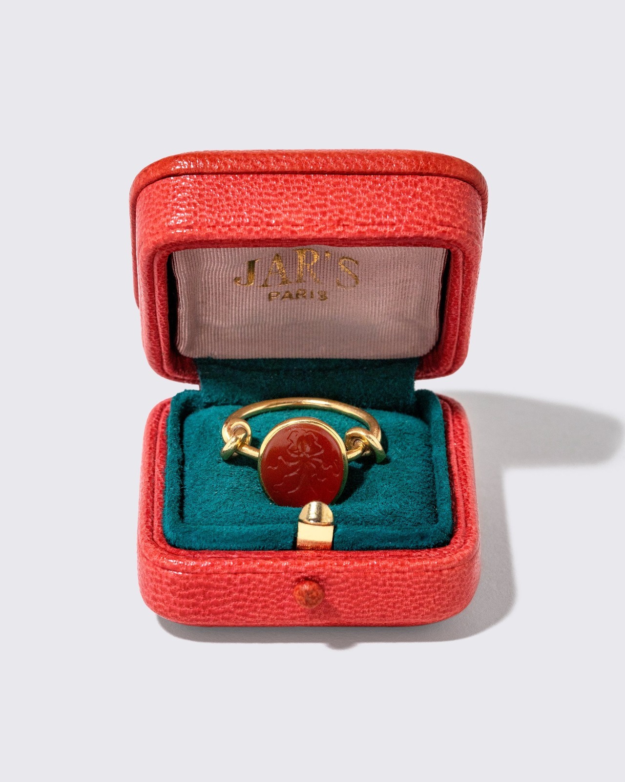 Vintage JAR Carnelian Ring With Box