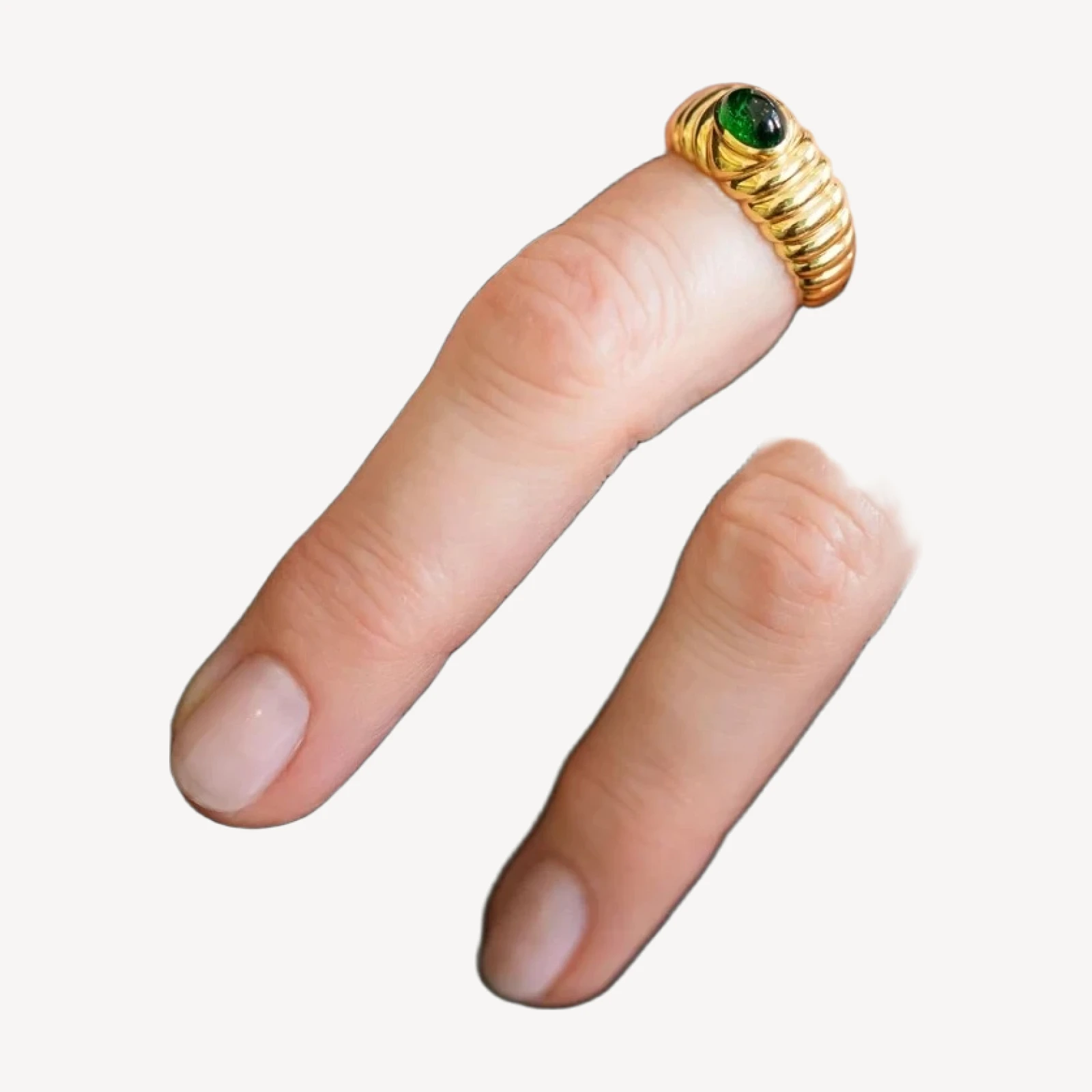 Vintage Ribbed Peridot Ring
