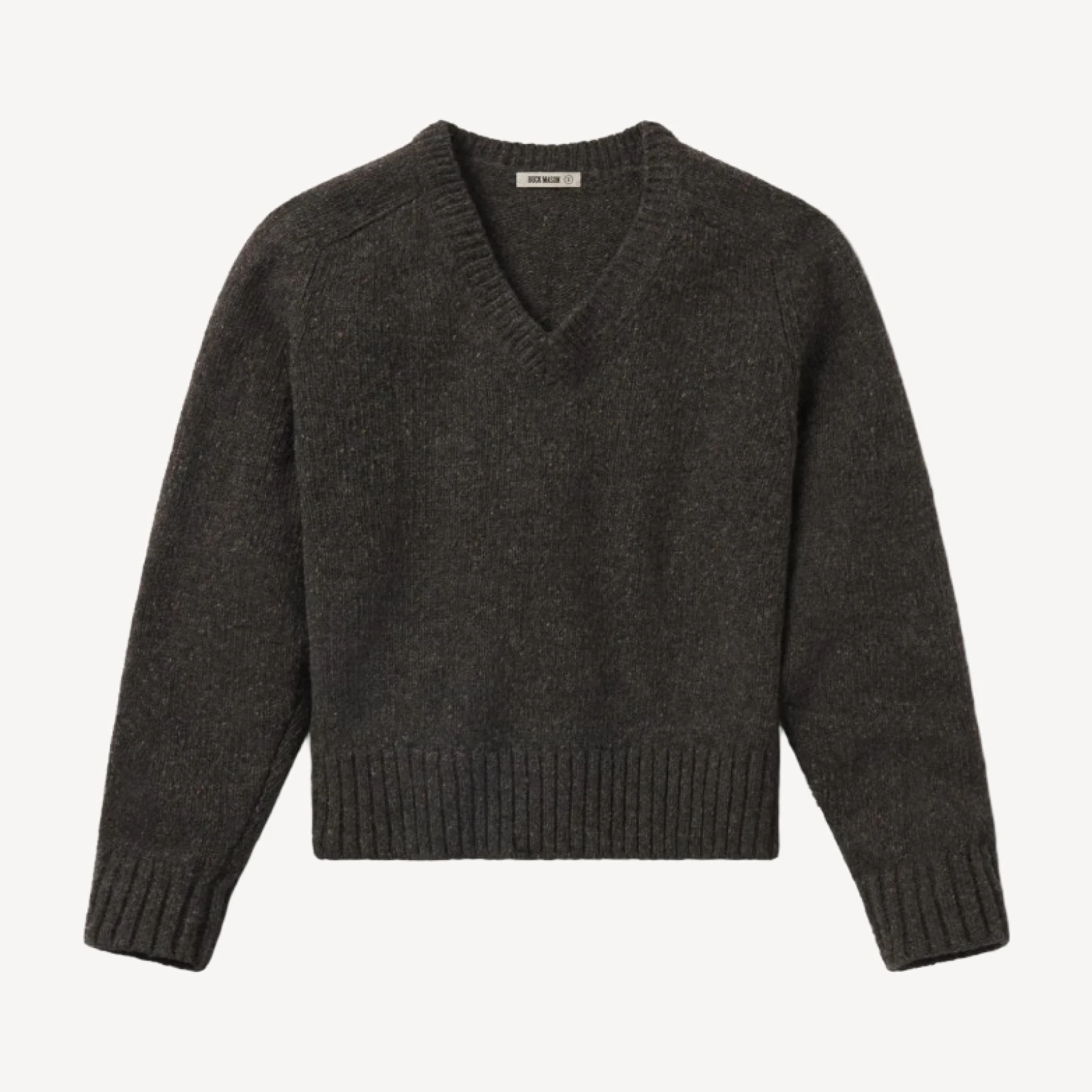 Cobblestone Seastack Wool Tweed V-Neck