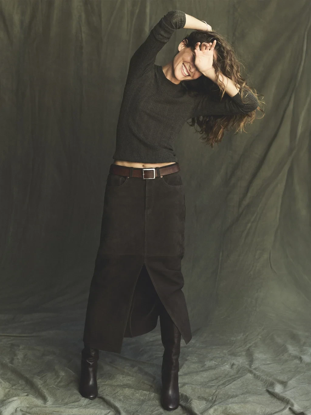 Santa Fe Suede Midi Skirt