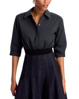 Simkhai Stiles Cropped Cotton Shirt