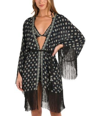 L'Agence Caterina South Western Fringe Kimono Cover-Up