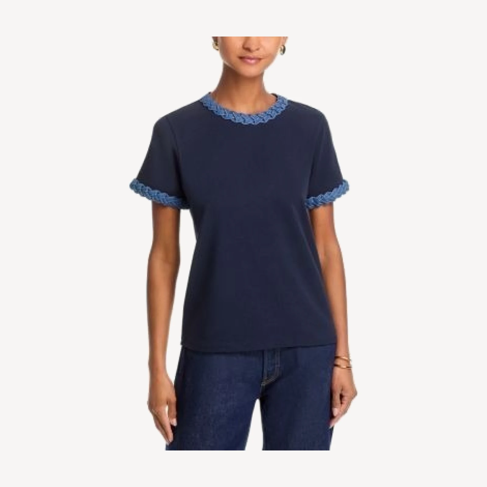 Cinq a Sept Denim Braided Tee