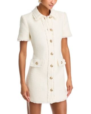 Cinq a Sept Pammy Button Front Tweed Dress