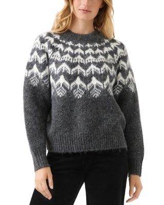 Karen Kane Jacquard Crewneck Fair Isle Sweater
