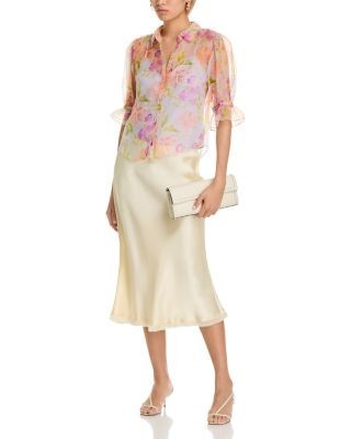 Cinq a Sept Midnight Tulips Fiona Silk Blouse