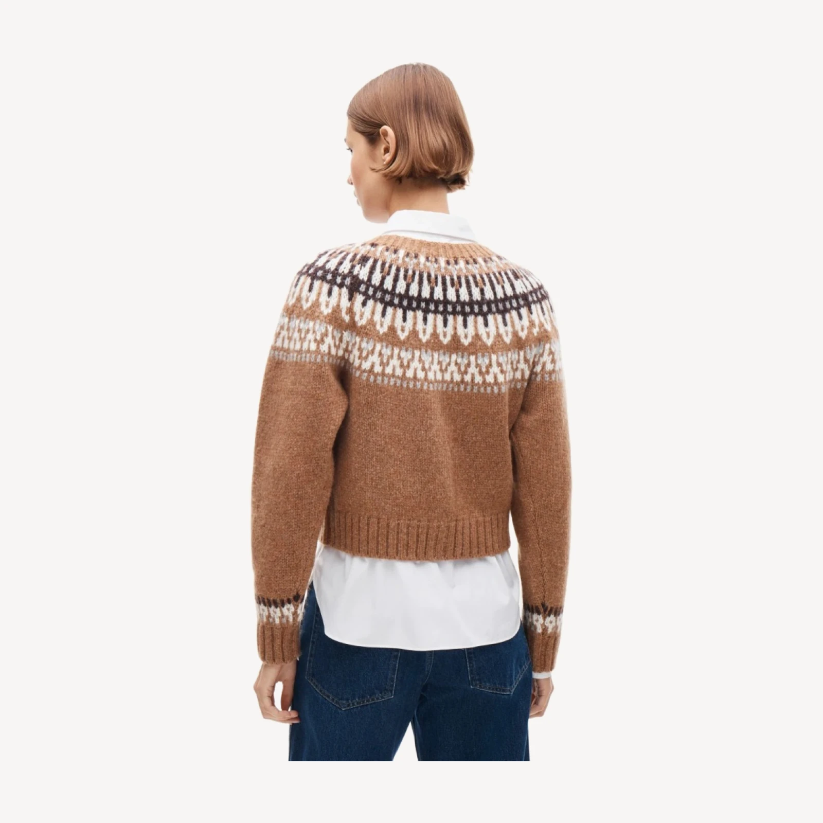 Fair Isle crewneck cardigan