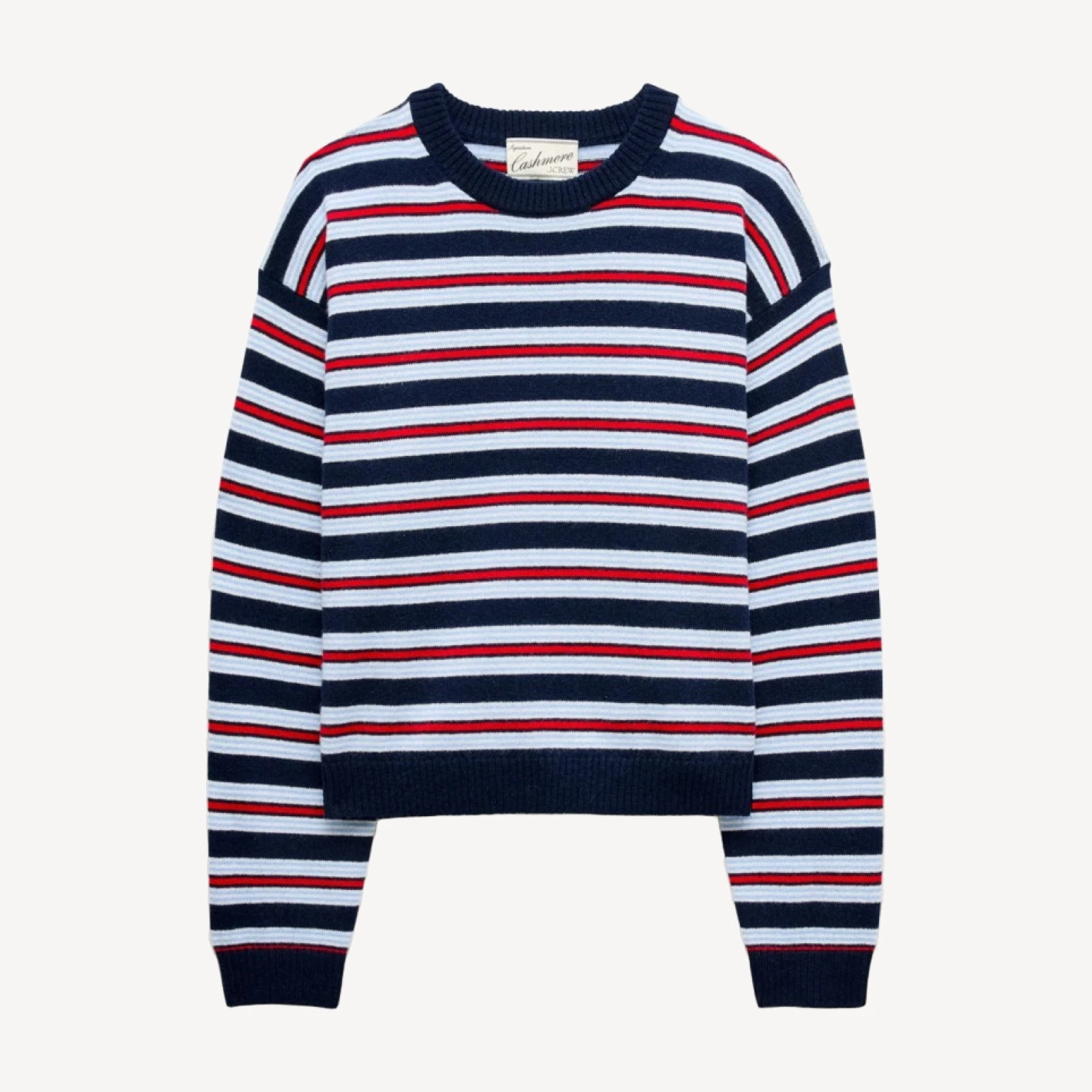 Perfect cashmere crewneck in stripe