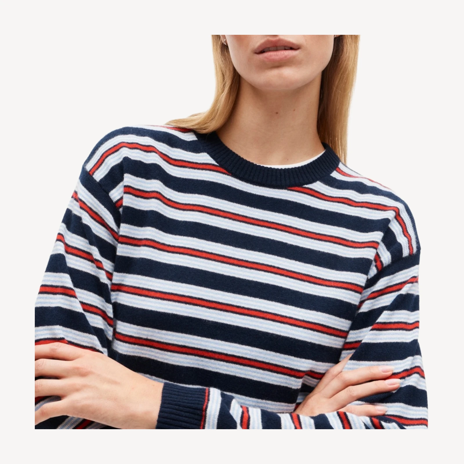 Perfect cashmere crewneck in stripe