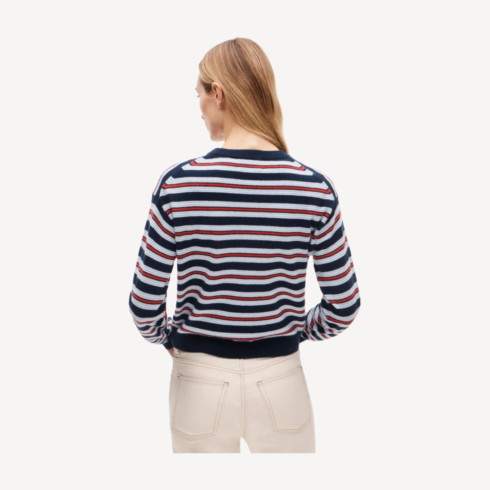Perfect cashmere crewneck in stripe
