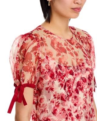 Cinq a Sept Floral Ribbons Junette Silk Dress