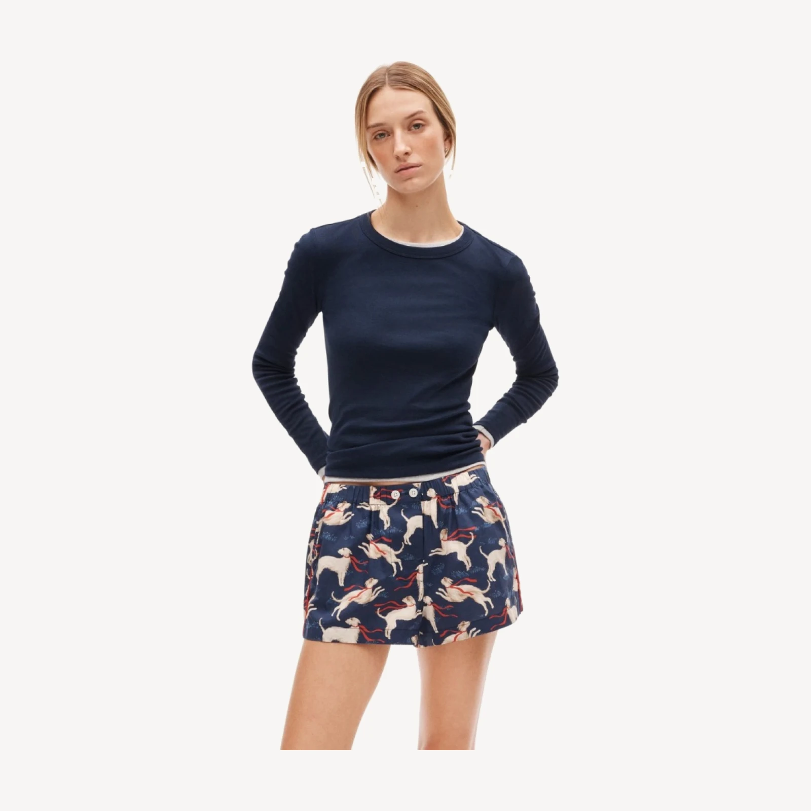 Boxer short in cotton poplin dog print