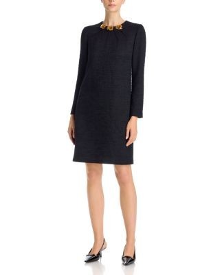 Teri Jon by Rickie Freeman Flower Hardware Tweed Dress