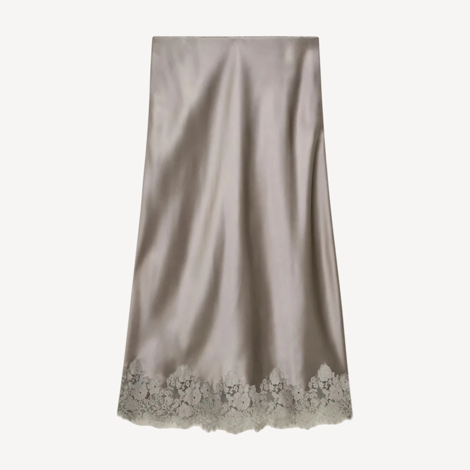 Gwyneth lace column slip skirt in double-faced satin