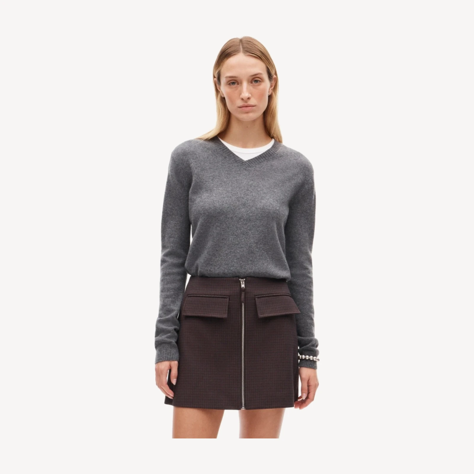 Fairfax zipper mini skirt in four-season stretch