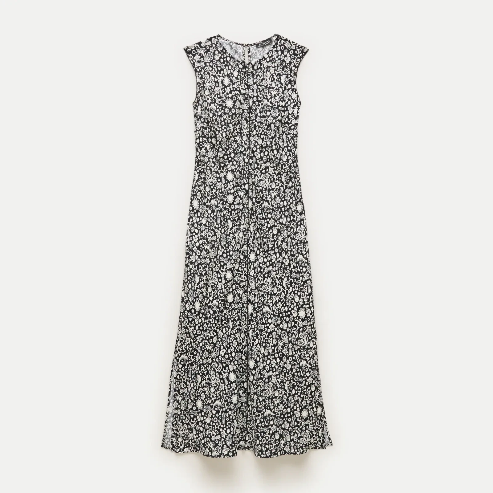 Column slip dress in floral crepe de chine