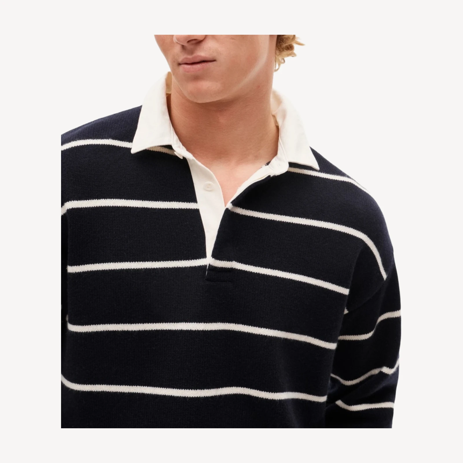Wool rugby sweater in stripe