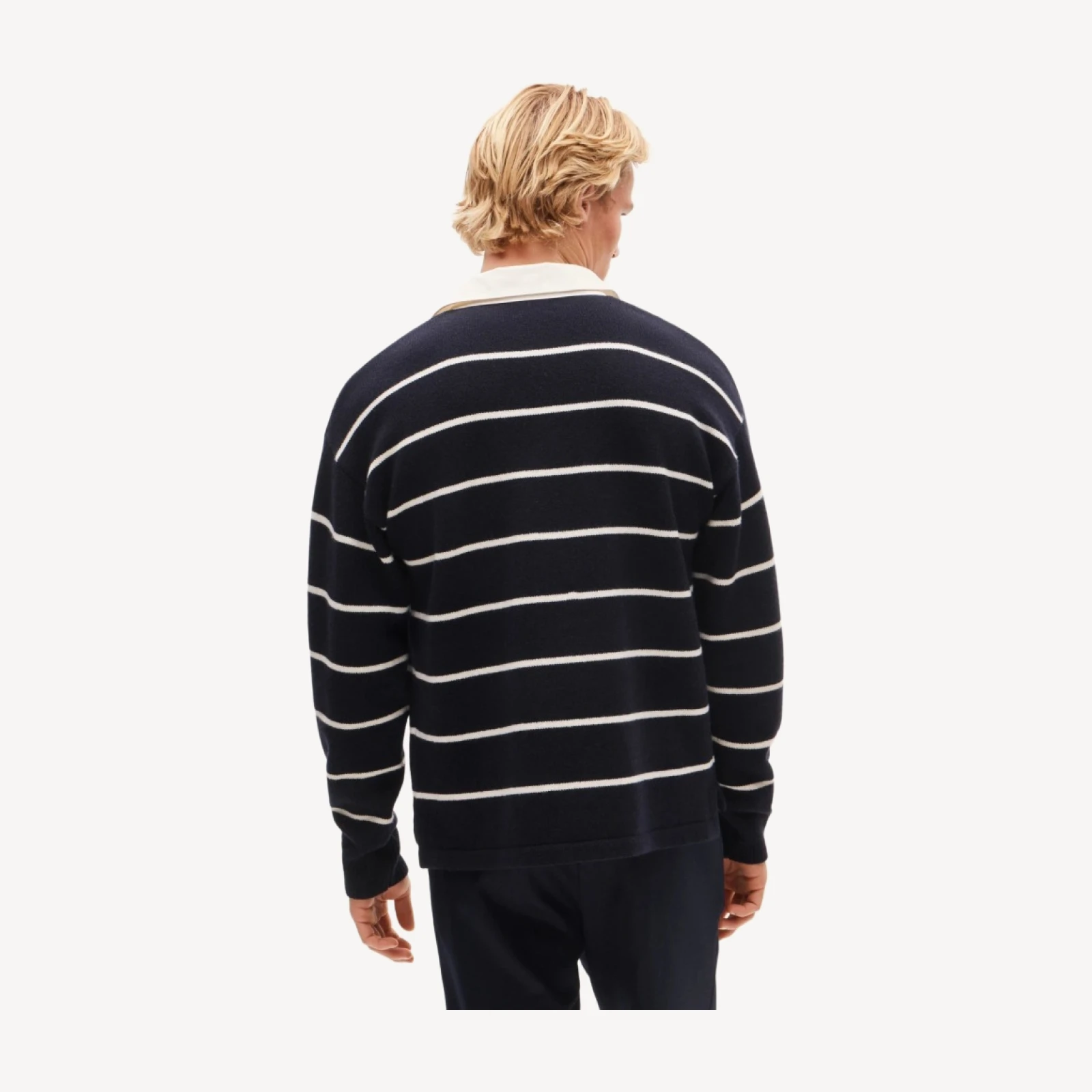 Wool rugby sweater in stripe