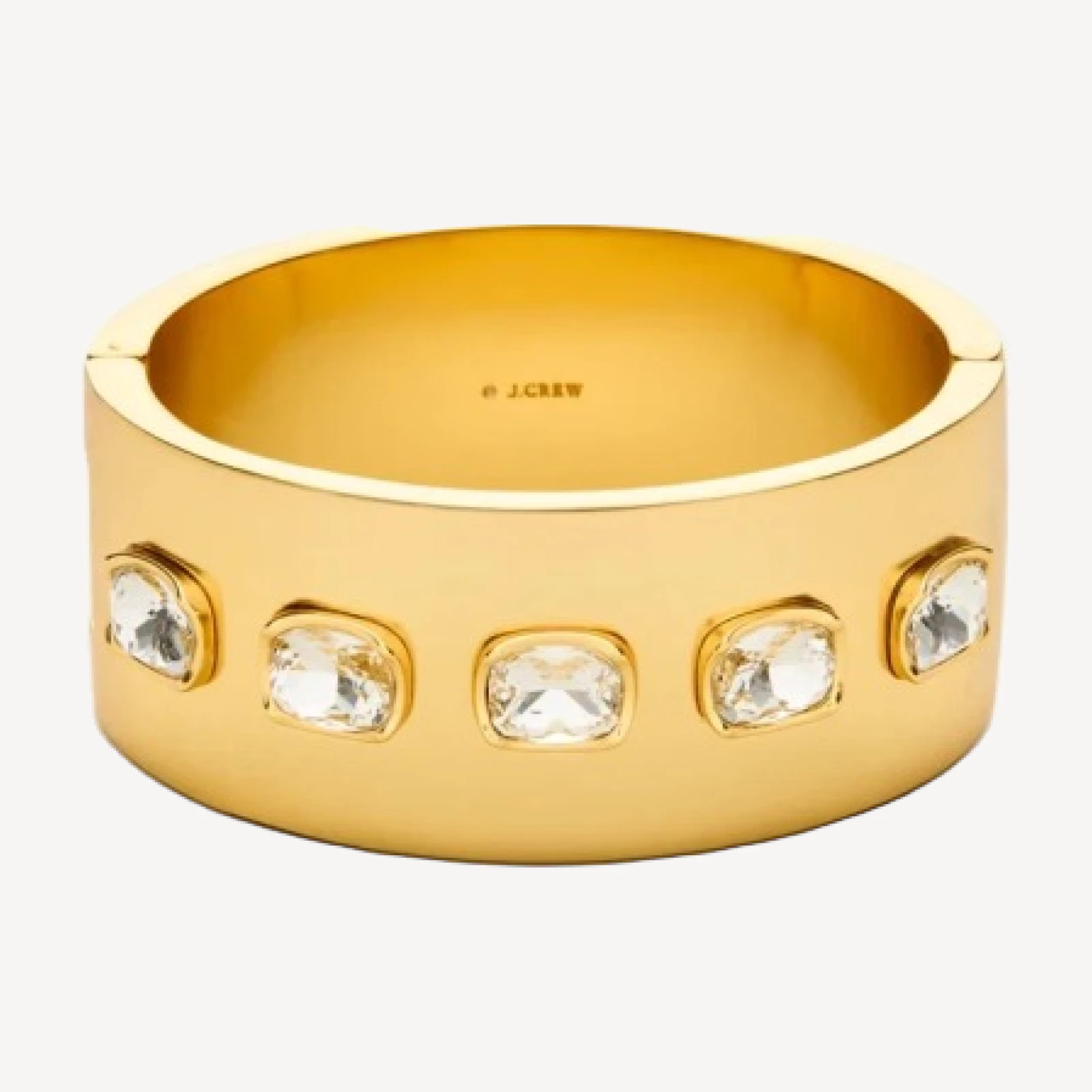 Hinge bracelet with bezel-set crystals