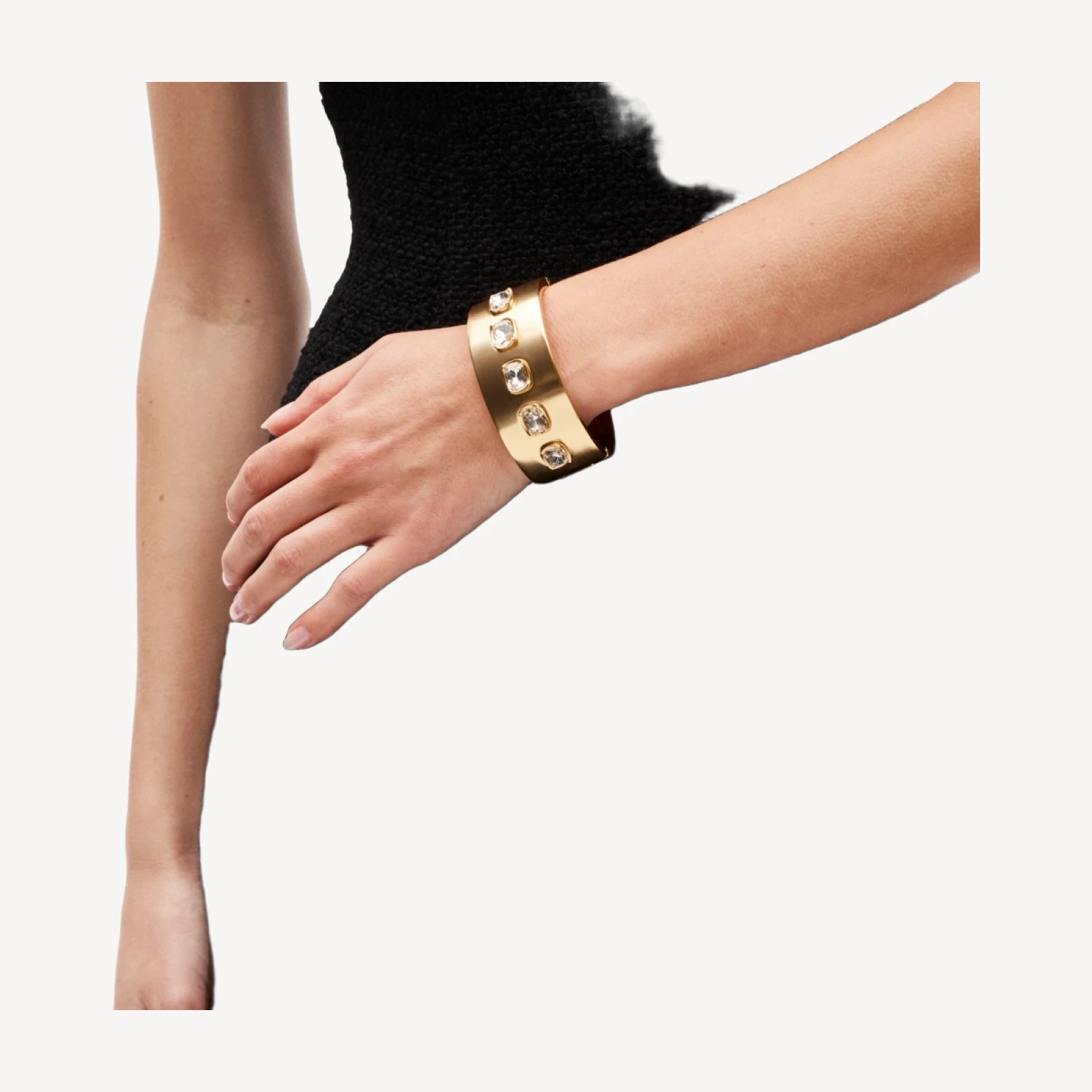 Hinge bracelet with bezel-set crystals