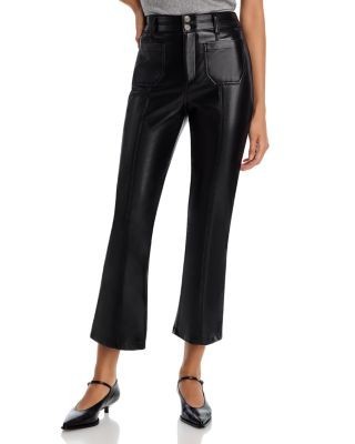 Cinq a Sept Faux Leather Dorothea High Rise Ankle Jeans in Black