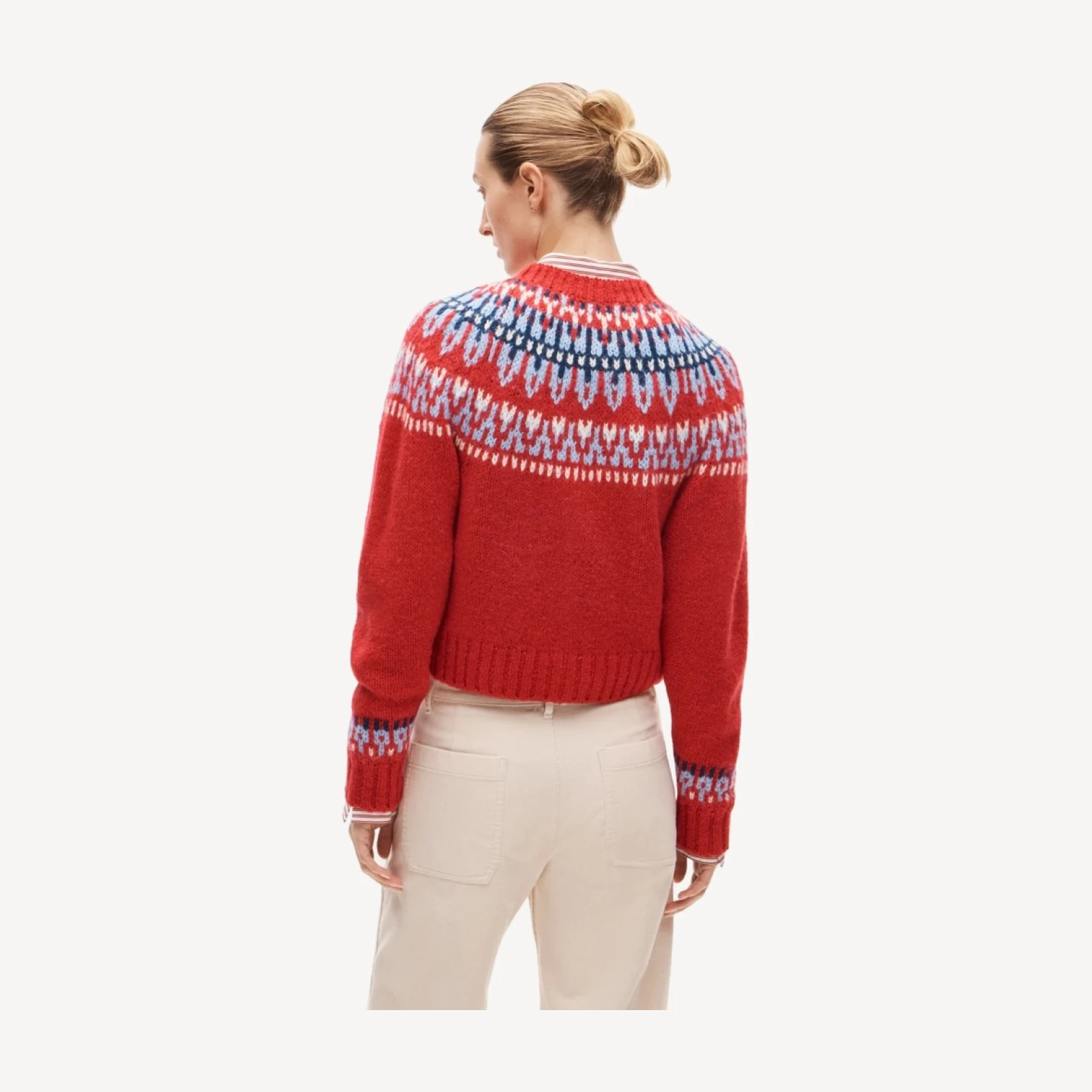 Fair Isle crewneck cardigan