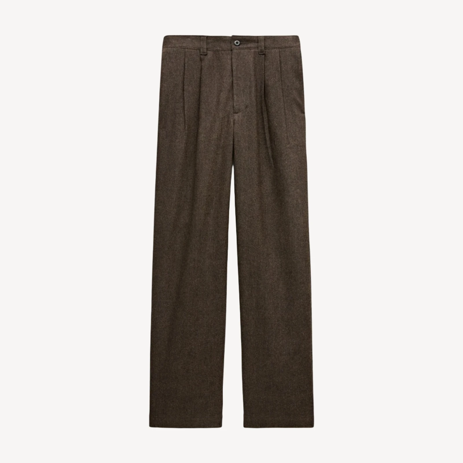 Relaxed-fit double-pleated trouser in wool blend