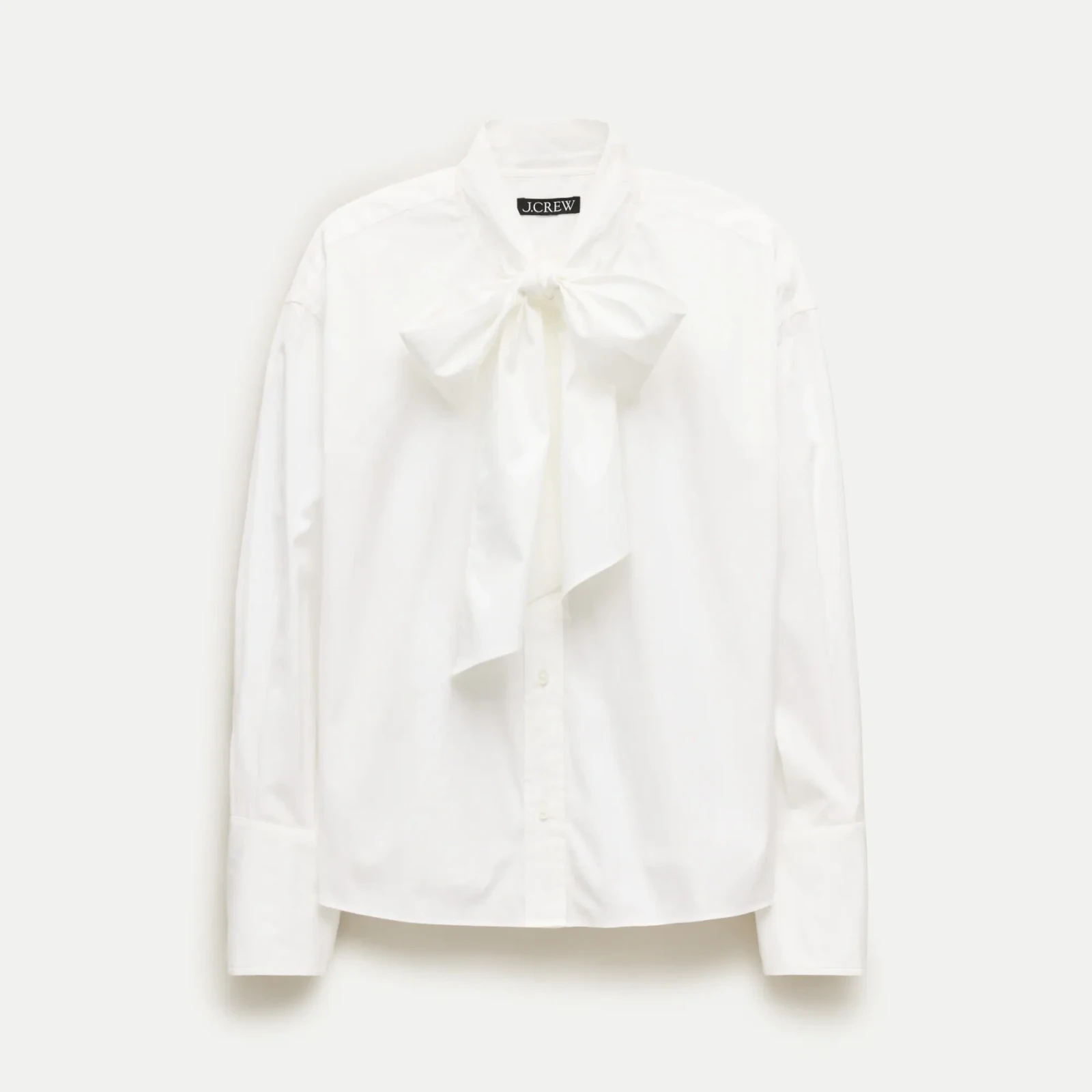 Bow button-up shirt in cotton poplin