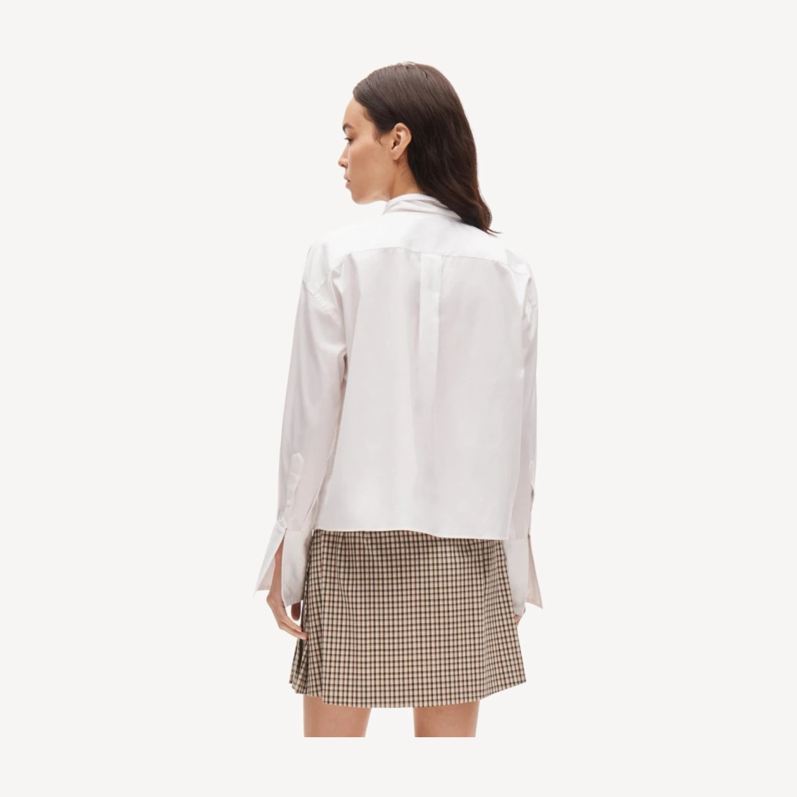 Bow button-up shirt in cotton poplin