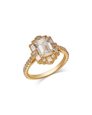 Bloomingdale's Fine Collection Luxe Collection Certified Lab Grown Diamond Mixed Cut Engagement Ring in 18K Yellow Gold, 2.65 tcw