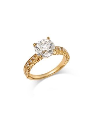 Bloomingdale's Fine Collection Luxe Collection Certified Lab Grown Diamond Milgrain Engagement Ring in 18K Yellow Gold, 3.1 tcw