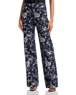 Cinq a Sept Garden High Rise Embroidered Denim Nolita Jeans