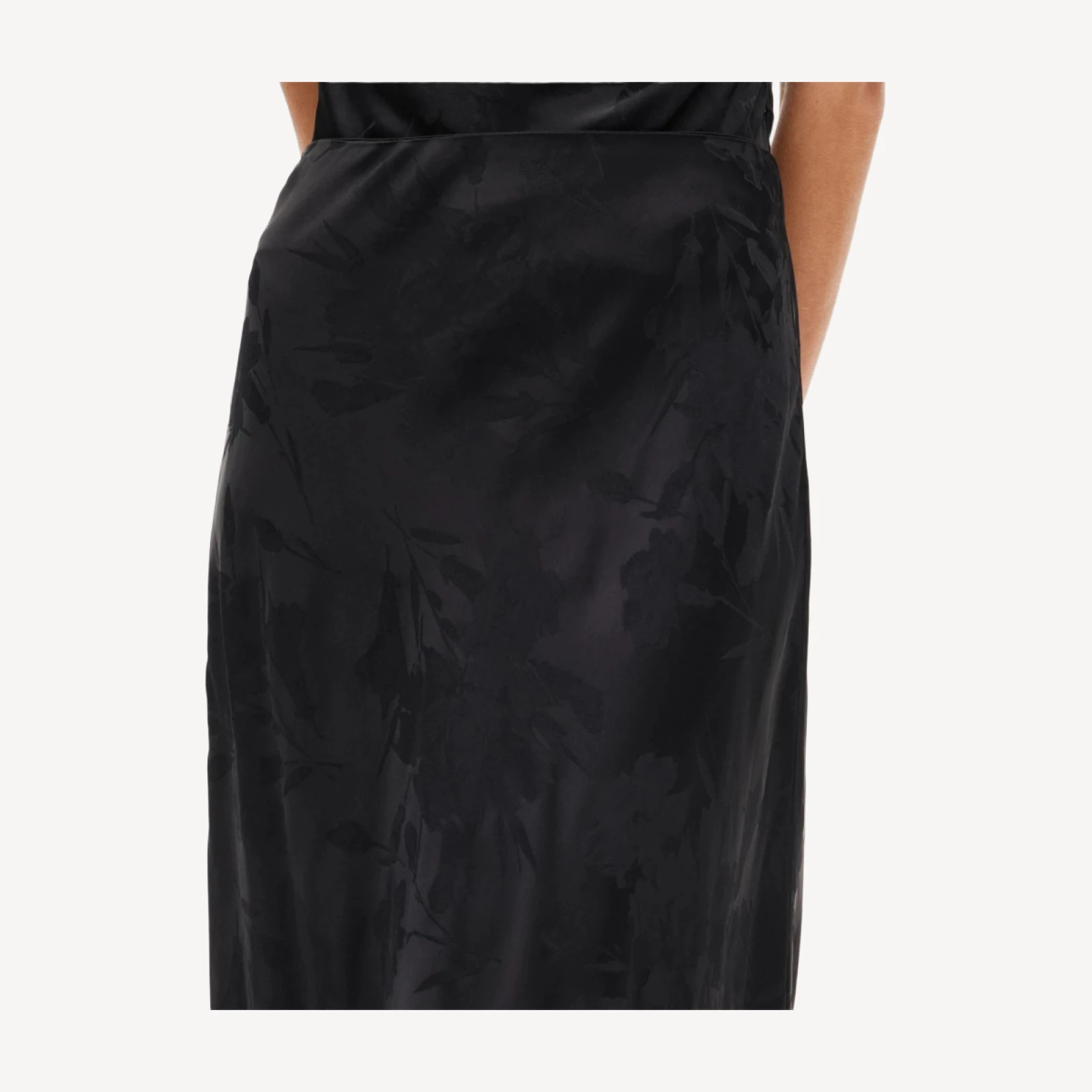 Gwyneth lace column slip skirt in double-faced satin jacquard
