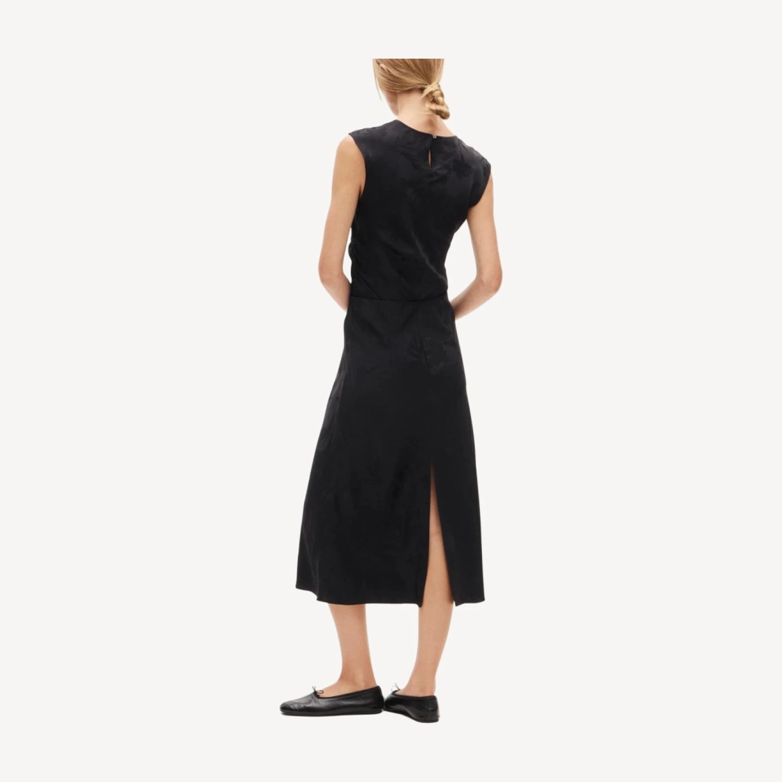 Gwyneth lace column slip skirt in double-faced satin jacquard