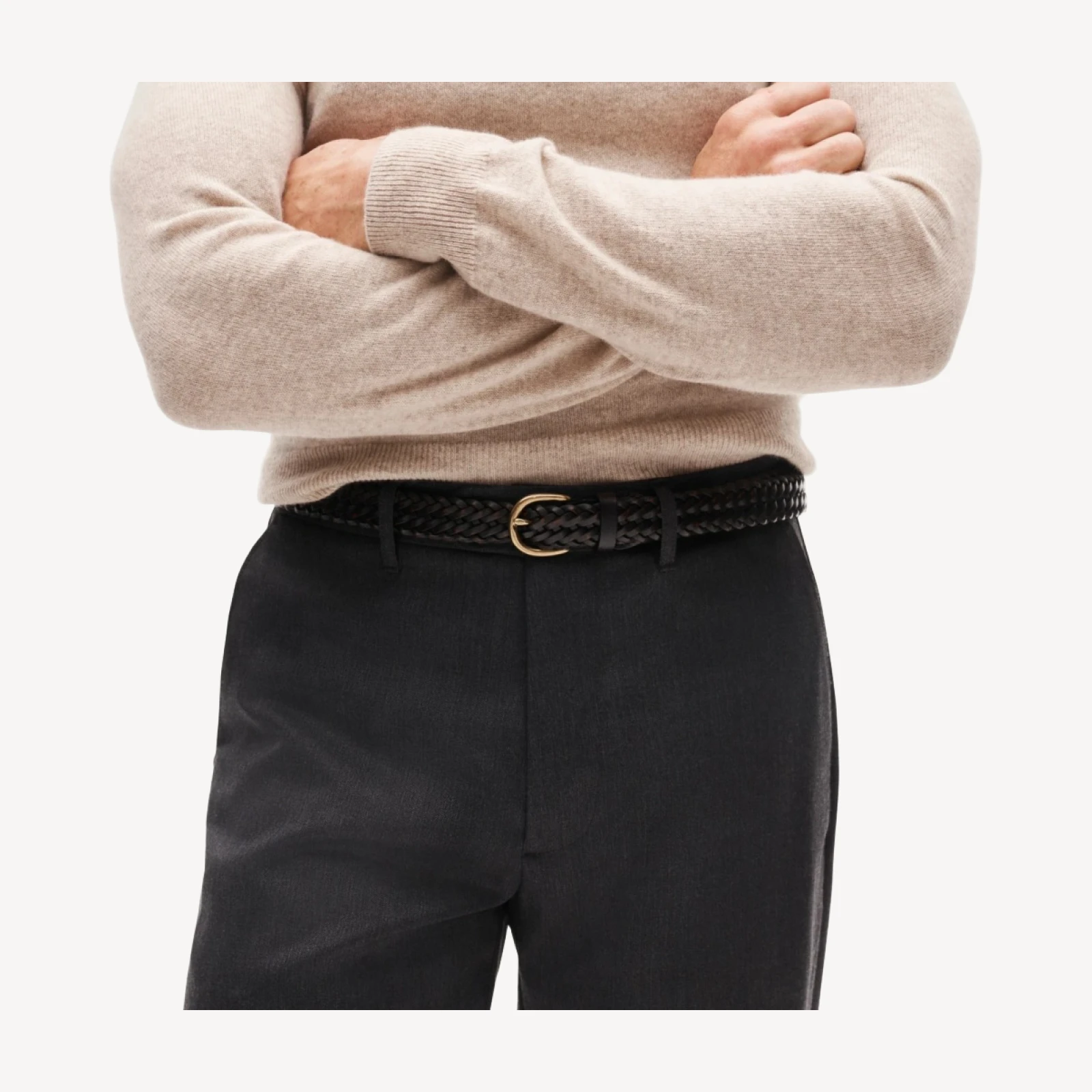 Braided leather belt