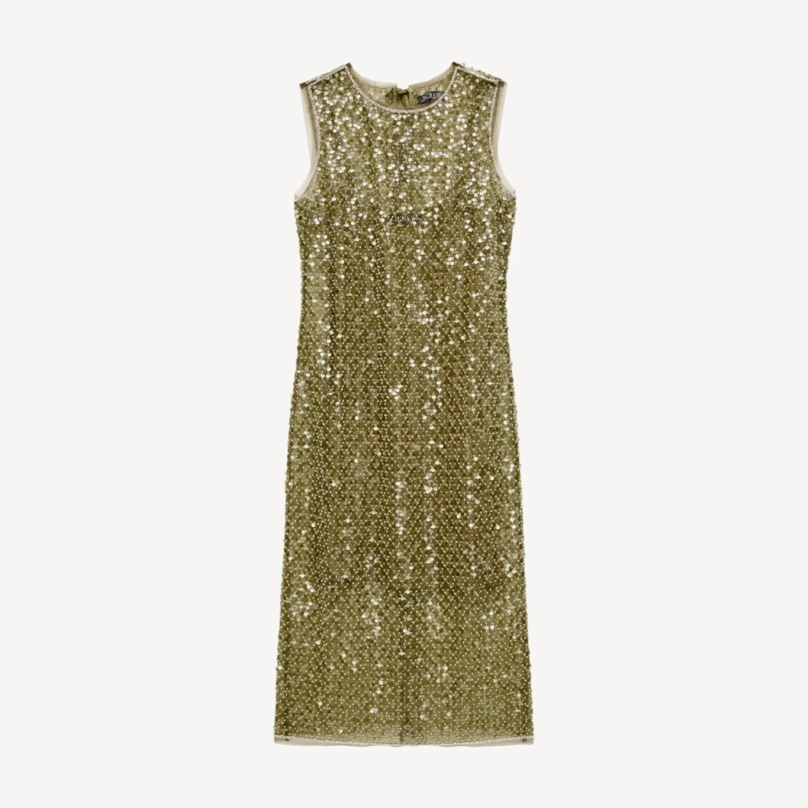 Column slip dress in sequin tulle