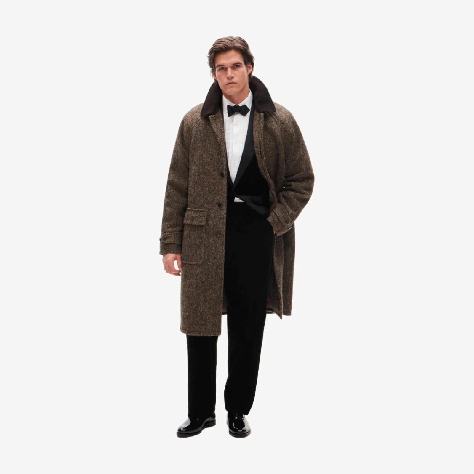 Car coat in Irish Donegal wool