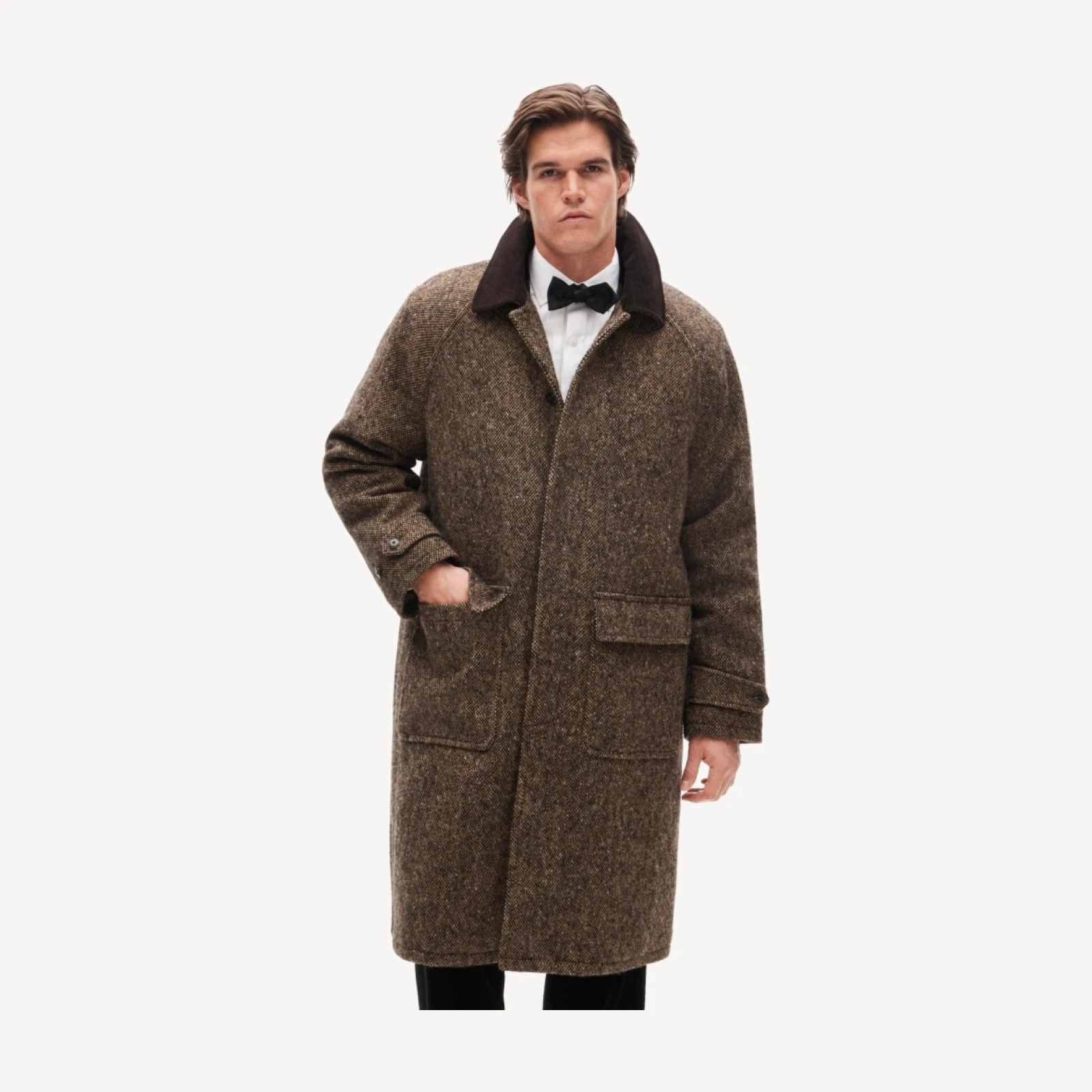 Car coat in Irish Donegal wool