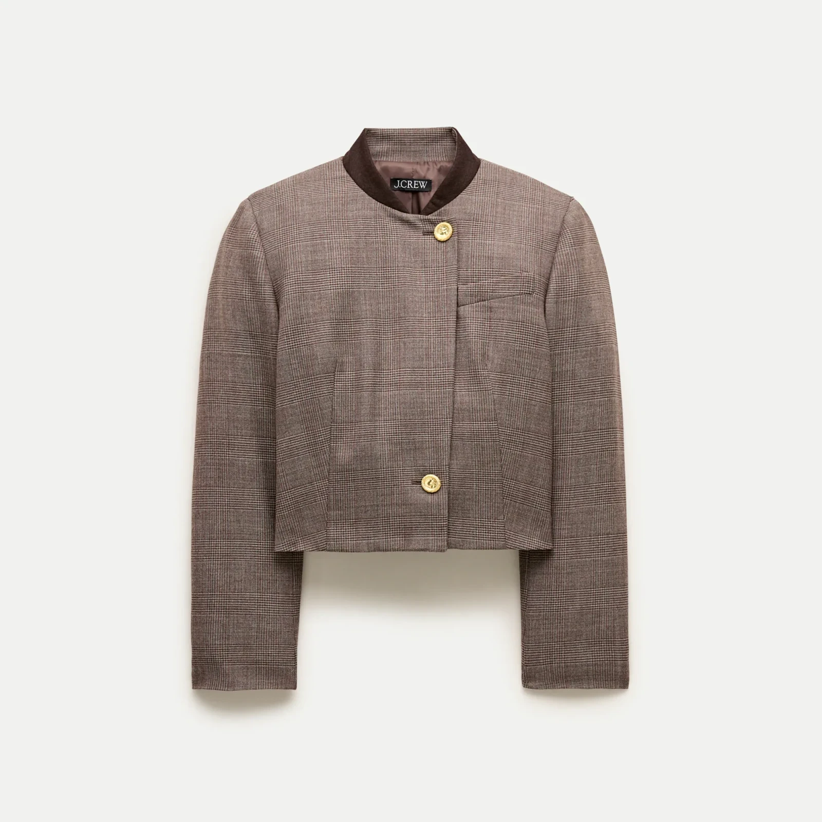Greer lady jacket in plaid wool-blend flannel