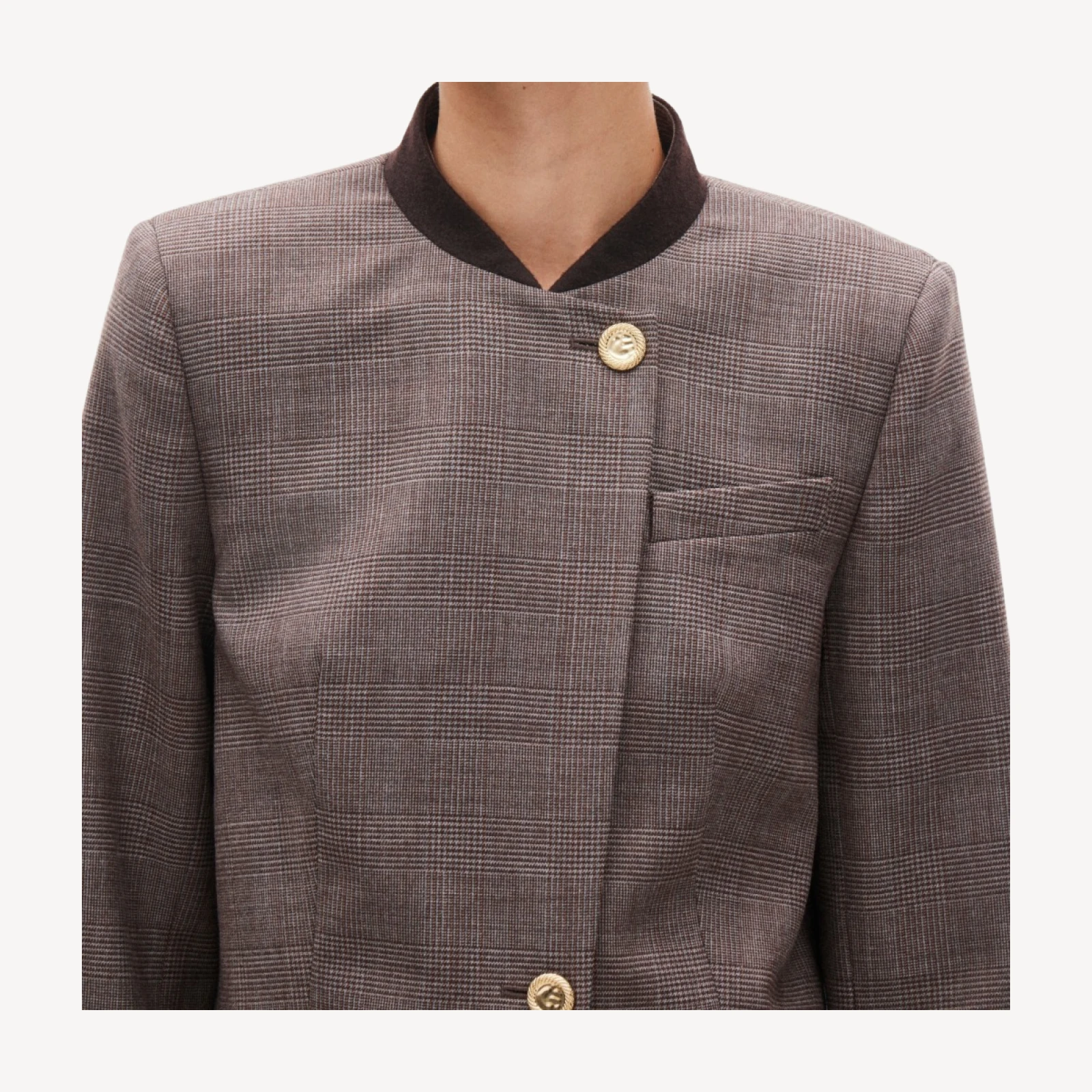 Greer lady jacket in plaid wool-blend flannel