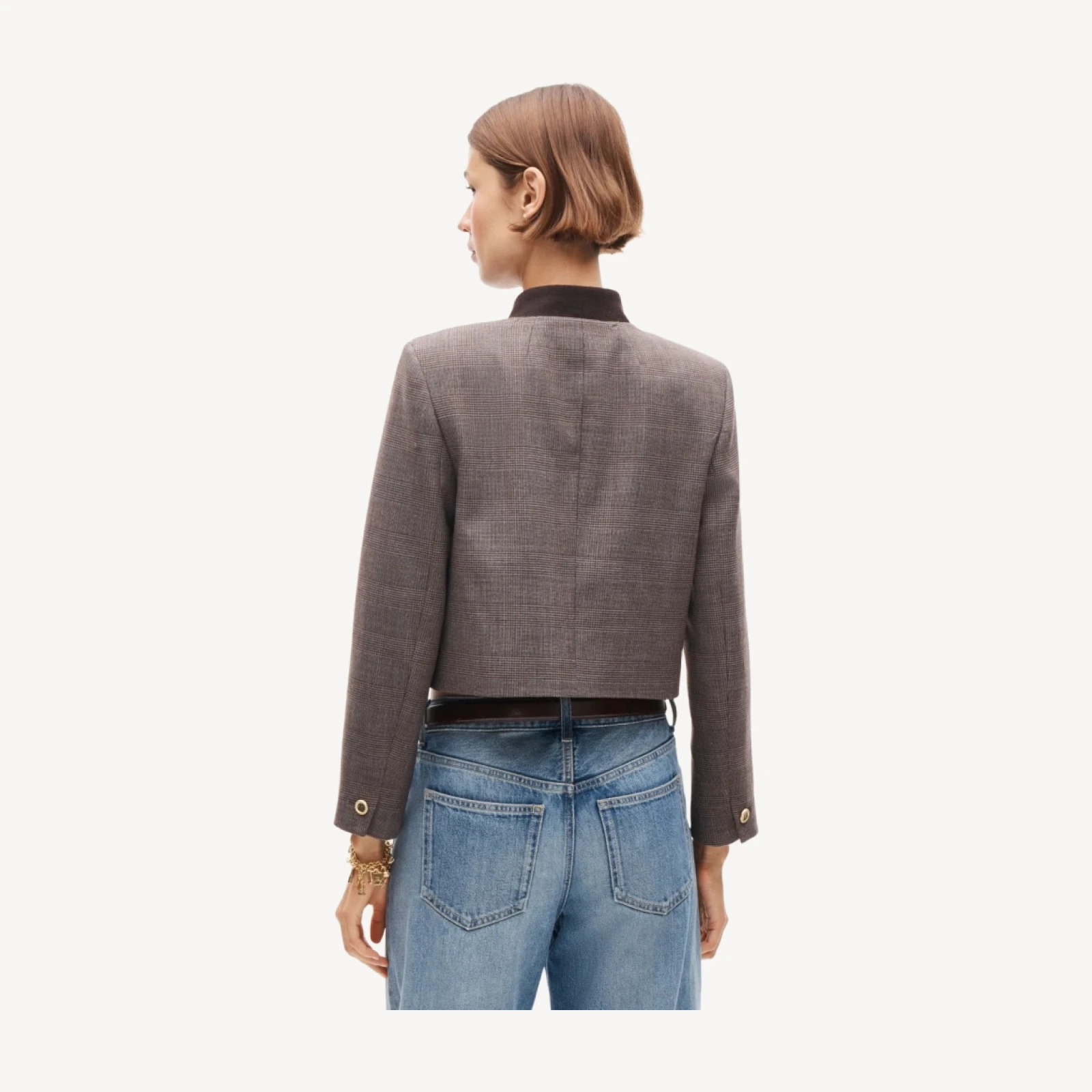 Greer lady jacket in plaid wool-blend flannel