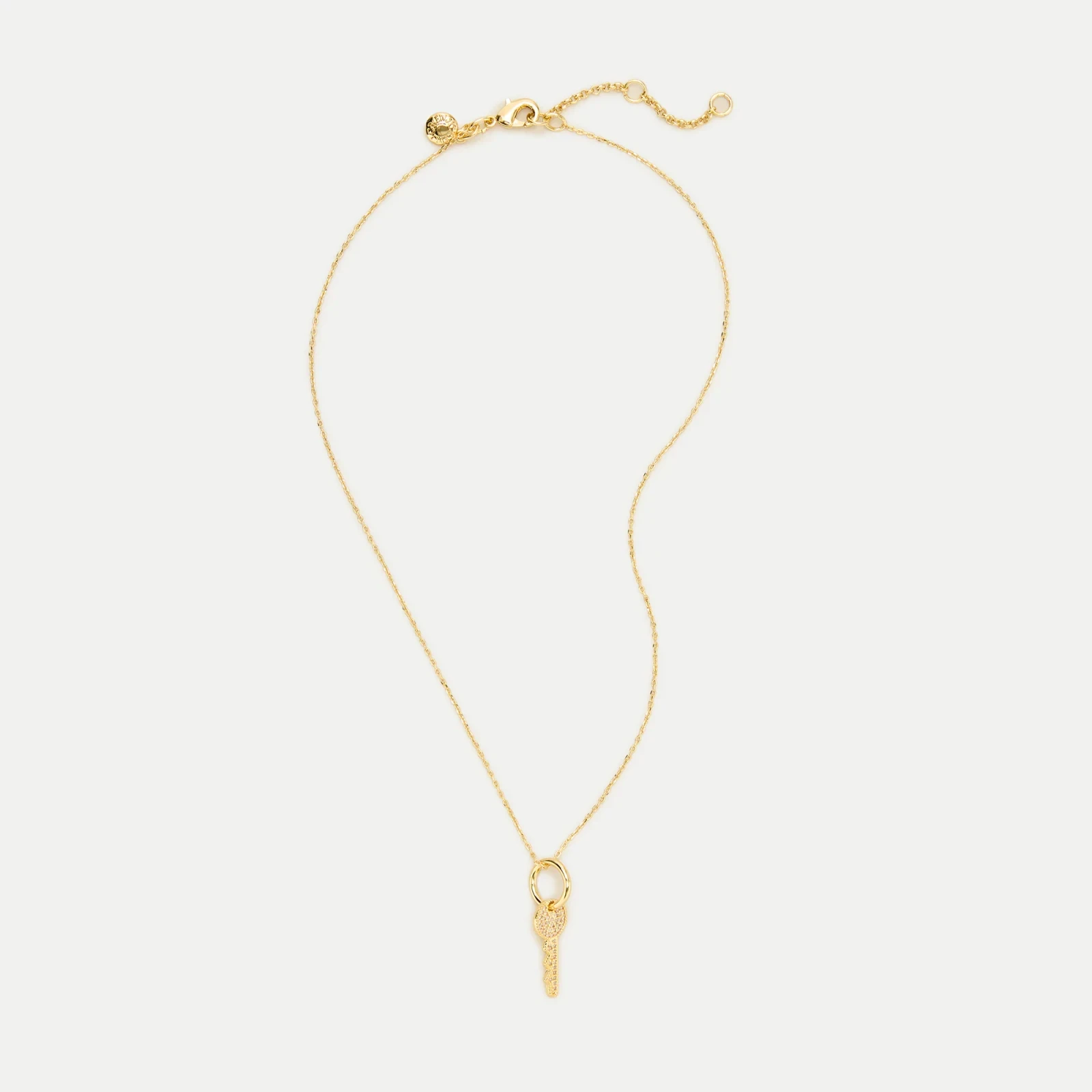 Pavé key pendant necklace