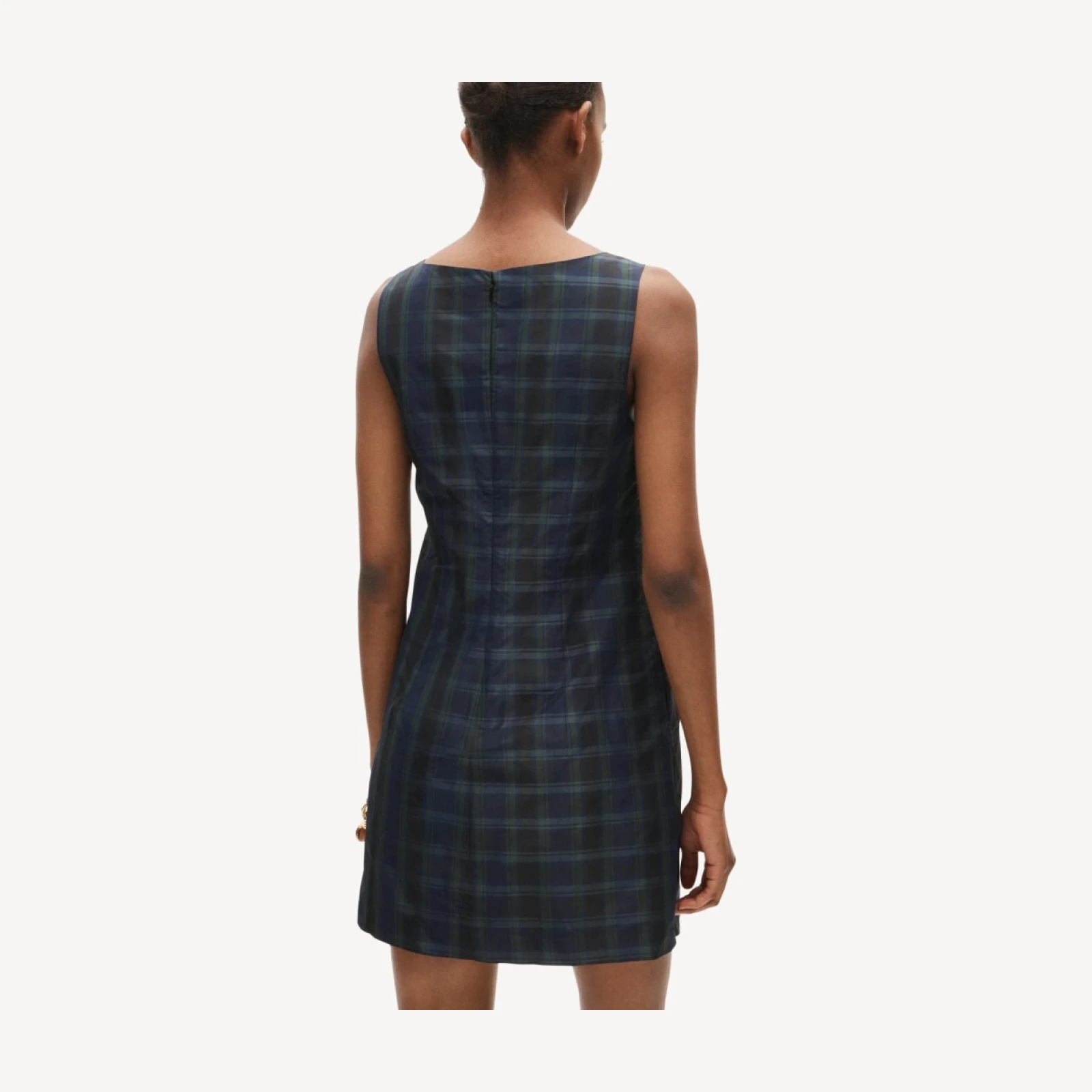 Shift dress in tartan taffeta